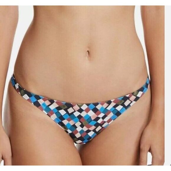 New Tory Burch Clemence Hipster Bikini Bottoms Womens S Swim Checkered - Picture 1 of 6